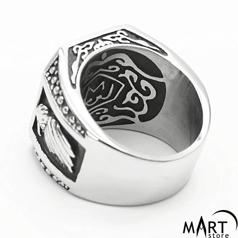 Men's Biker Skull Ring - Skull and Eagle Gothic Ring | MasonArtStore